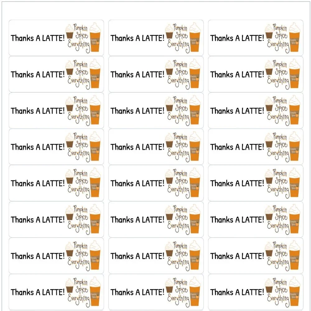 Thank You Stickers Fall Pumpkin Spice 90